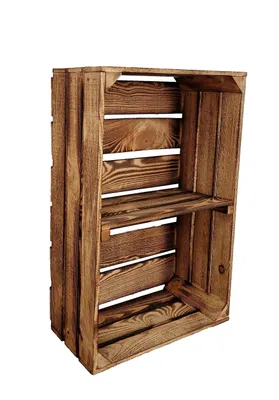 Produktbild von Holzkiste mit Regal, 60x40x20 cm, Aufbewahrung und Heimdekoration in Geflammte