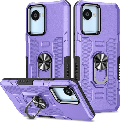 Produktbild von Realme C30 Hülle, Dual Layer Robuste Rüstung Ringhalter Ständer Schutzhülle für OPPO Realme C30 Lila