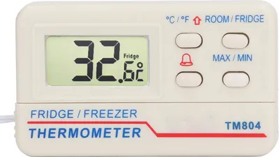 Zdjęcie produktu dla Termometr do lodówki Cyfrowy miernik temperatury lodówki z zamrażarką Magnetyczny tył z alarmem Wewnętrzny od 10°C do 50°C Zewnętrzny od 50°C do 70°C