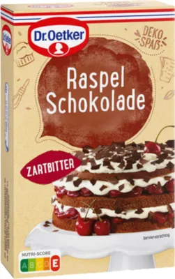 Produktbild von Dr. Oetker Raspel Schokolade Zartbitter, 5er Pack