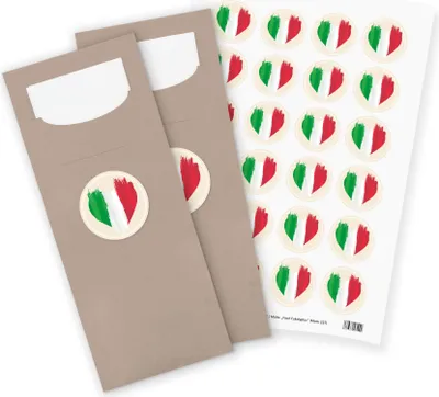 Produktbild von itenga 24x Bestecktaschen + Sticker Flagge Italien
