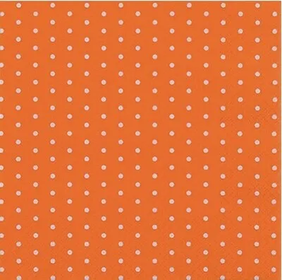 Produktbild von 20 kleine Cocktailservietten Mini Dots orange - Mini-Punkte orange 25x25cm
