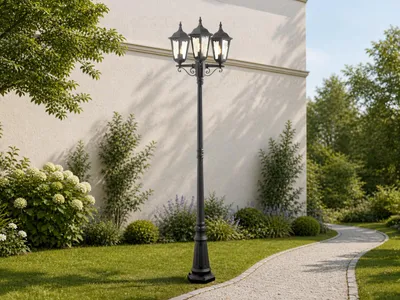 Produktbild von Konstsmide Firenze Standleuchte schwarz lackiertes Aluminium, klares Glas 7217-750