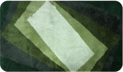 Produktbild von Spirella Badteppich Badematte „Kali“ Duschvorleger Mikrofaser Hochflor | flauschig | rutschhemmend | geeignet für Fußbodenheizung | 70x120 cm | Grün