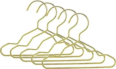 Produktbild von INF 5er-Pack Goldene Metall Kleiderbügel - Stilvolle Organizer für Hunde und Katzen 15 cm