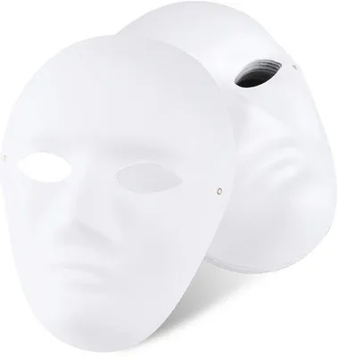 Productafbeelding van 10 stuks DIY witte papieren maskers om te beschilderen, creatieve maskerade-maskers voor carnaval, cosplay, Halloween feest, kindvriende