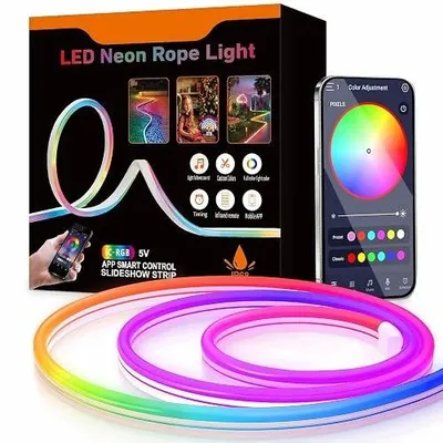 Zdjęcie produktu dla Taśma LED rgb ic neon 5M 5V bluetooth sterowanie aplikacją synchronizacja