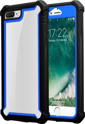 Produktbild von Cadorabo Hülle für Apple iPhone 7 PLUS / 7S PLUS / 8 PLUS Schutzhülle in Blau Handy Hülle Etui TPU Silikon-Rand