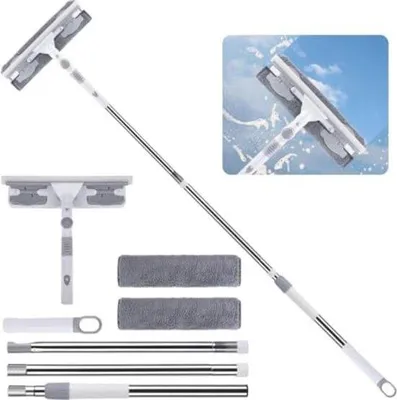 Produktbild von Famanu Fensterwischer mit Teleskopstiel - Multifunktionales Reinigungsset