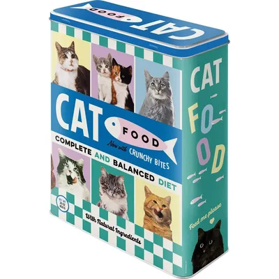 Obrázek produktu pro Nostalgic Art Cat Food, Dóza, Obdélníkový, 4 l, Vícebarevný, Kov, 190 mm