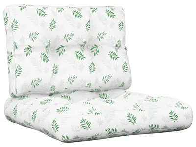Image de vidaXL Coussin pour palette 2 pcs. tissu à motifs de feuilles