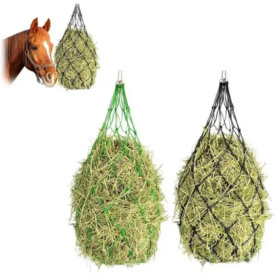 Produktbild von Set von 2 Futterbeuteln für Pferde und Ziegen, Futternetz für Tiere, ideal für Heu und Futter