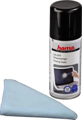 Produktbild von Hama Notebook TFT Cleaning Foam + Microfibre Cloth, Gerätreinigungs-Feucht-& Trockentücher, LCD / TFT / Plasma