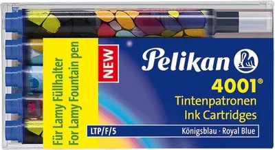 Obrázok produktu pre Pelikan - Vzorka atramentu Pelikan 4001 pre plniace pero Lamy Blue | Krabička A 5 kusov | 20 kusov