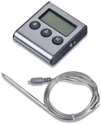 Immagine prodotto di Termometro da cucina - Termometro digitale per carne - Termometro da cucina - Confezione da 2 pezzi - Termometro per alimenti - Da 0°C a 250°C | Cucina - Termometro per arrosti - Termometro per barbecue - Colore argento