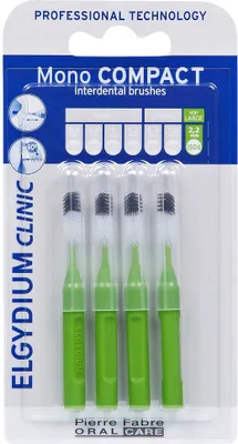 Obrázek produktu pro Elgydium Clinic Mono Compact 6 zelen mezizubn kartek 2,2 mm, 4 ks.