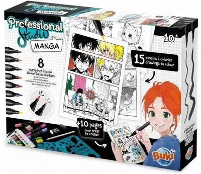 Produktbild von Buki professionelle Manga Studio Zeichenblock mit Alkoholmarkern Set