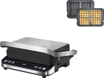 Obrázek produktu pro Elektrický gril, 6 grilovacích funkcí, snadno čistitelný design, standardní přídavná deska, EU
