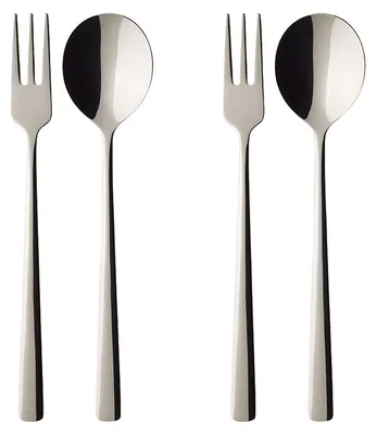Imagen del producto de Ofertas diarias: Juego de cubiertos para espaguetis, 4 piezas, 2 cucharas y 2 tenedores. 265 x 85 x 30 mm. Marca: Villeroy & Boch. Número de artículo: 1264049446. Código EAN: 4003686272705