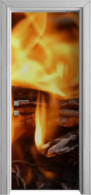 Produktbild von Tür Selbstklebende 80x210 cm Türfolie Türtapete Klebefolie - Grill Feuer Glut