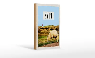 Produktbild von Holzschild Reise 12x18 cm Sylt Stadt Urlaubsziel Wiese Urlaub