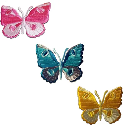 Produktbild von Schmetterling - Aufnäher, Bügelbild, Aufbügler, Applikationen, Patches, Flicken, Zum Aufbügeln, Größe: 6,8 x 6,3 cm