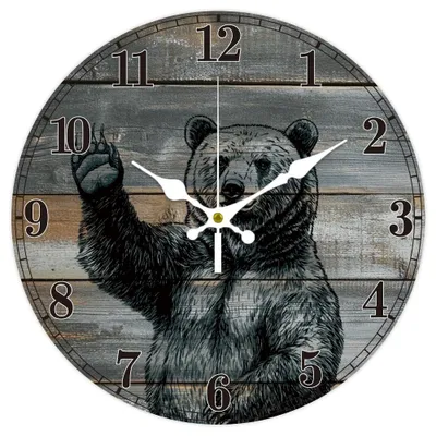 Image de Solidchoice - Horloge murale en forme d'ours réaliste, silencieuse et décorative