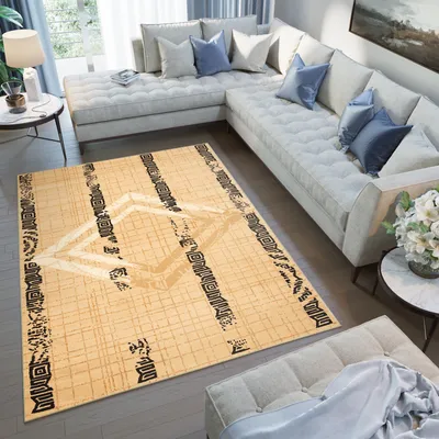 Produktbild von Teppich Wohnzimmer Schlafzimmer Kurzflor Design Modern Beige Meliert 140 x 200 cm