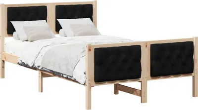 Obrázok produktu pre Rám postele Čierna 120 x 190 cm Masívne borovicové drevo