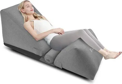 Produktbild von Famanu Tragbares Aufblasbares Keilkissen Set - 3-in-1 Schlaf- und Lesekissen für Rücken- und Beinschmerzen