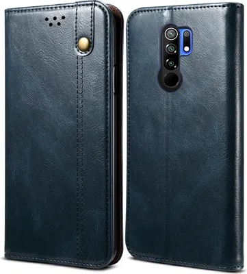 Image de Etui pour Xiaomi Redmi 9, étui en cuir avec fonction stand bleu