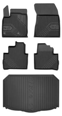 Productafbeelding van Rubberen automatten + kofferbakmat voor Nissan Qashqai III 2021-2024 (SUV/crossover) – 5-delig, zwart, op maat – Wielganizator