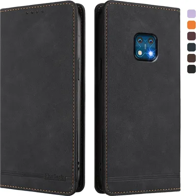 Immagine prodotto di Custodia per Nokia XR20, custodia retro in Finto cuoio flip con supporto e slot per carte di credito Nero