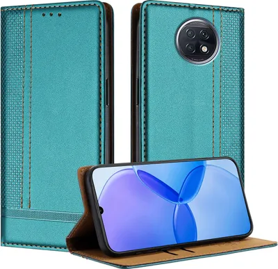 Produktbild von Handyhülle für Xiaomi Redmi Note 9T Leder Flip Klappbare Schutzhülle mit Standfunktion Grün