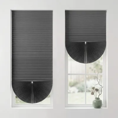 Zdjęcie produktu dla Rolety plisowane bez wiercenia 80 x 130 cm, do przyklejenia, z możliwością przycięcia, rolety plisowane z falistym wykończeniem, Klebefix, 2 szt. Szare