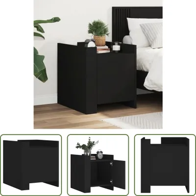 Produktbild von The Living Store Nachttisch Schwarz 45x50x50 cm Holzwerkstoff