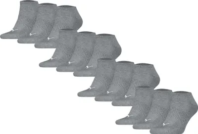 Produktbild von PUMA Uni Sneakersocken, 12er Pack - Cushioned Sneaker 12P, Logo, einfarbig Grau 43-46