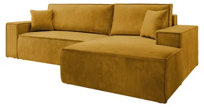 Produktbild von Selsey Farese – Ecksofa mit Cordbezug, Schlaffunktion und Stauraum, Senfgelb, rechts