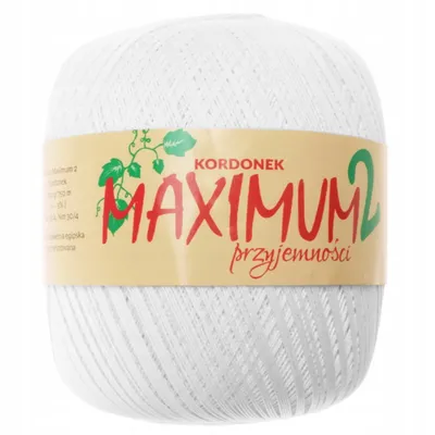 Produktbild von MAXIMUM2 Baumwollgarn 100g – Farbe 001 Weiß – Hochwertiges Häkel- & Stickgarn – Weich, Reißfest & Perfekt für Handarbeiten & DIY