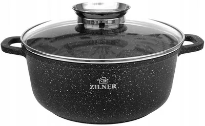 Produktbild von Zilner Marmor Topf mit Deckel 1,7L 18cm Keramikbeschichtung