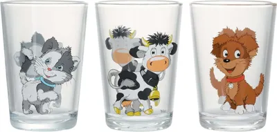 Immagine prodotto di Set di bicchieri per bambini Ritzenhoff e Breker con animali da cortile Confezione da 3 pezzi 550g