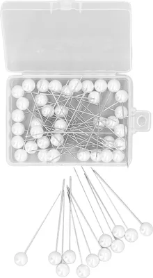 Zdjęcie produktu dla 1 Pudełko 50szt Szpilki do gorsecików weiße Perlenkopf gerade Nadelnähe Stift für Hochzeitskleid Fixiermaterial Locating