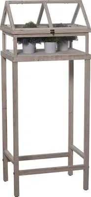 Produktbild von Gewächshaus aus Kiefernholz und Glas Decape 50 x 35 x 122 cm - weiß gebeizt