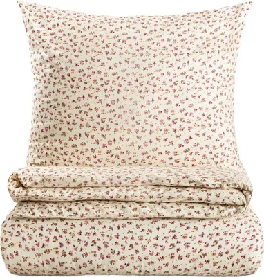 Produktbild von HOMLA ROSALIND Satin-Bettwäsche mit Rosenmuster 140x200 + 1*70x80 cm