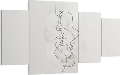 Produktbild von Bild auf Leinwand - Leinwandbild - 4 Teile - Einzeilig Mann Frau - 160x90cm - Wand Bild - Wanddeko - Wandbilder - Leinwanddruck - Bilder - Wanddekoration - Leinwand bilder - Wandbild - DL160x90-4629
