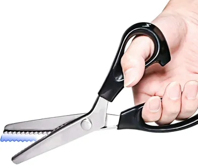 Produktbild von Zickzack-Schneiderschere, professionelle Schneiderschere aus Edelstahl, schwarz