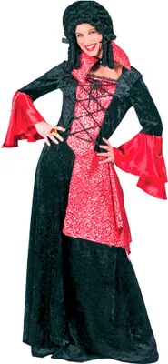 Produktbild von Gräfin Vampirin Kostüm für Damen - Schwarz Rot Größe: 40/42