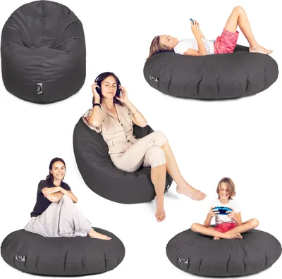 Produktbild von Sit&Joy Sitzsack 2 in 1 Sitzkissen Bodenkissen für Erwachsene & Kinder - Gaming mit Füllung Kissen Sessel BeanBag in 3 Größen und 27 Farben erhältlich mit Reißverschluss (Ø 125cm)
