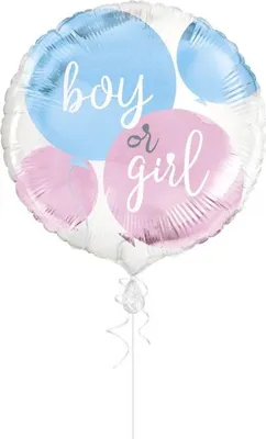 Produktbild von Unique Party - Rund - Folienballon, Gender Reveal - Folie SG22779 (Einheitsgröße) (Blau/Pink/Weiß)