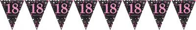 Produktbild von Pink 18th Birthday Wimpelkette 4m